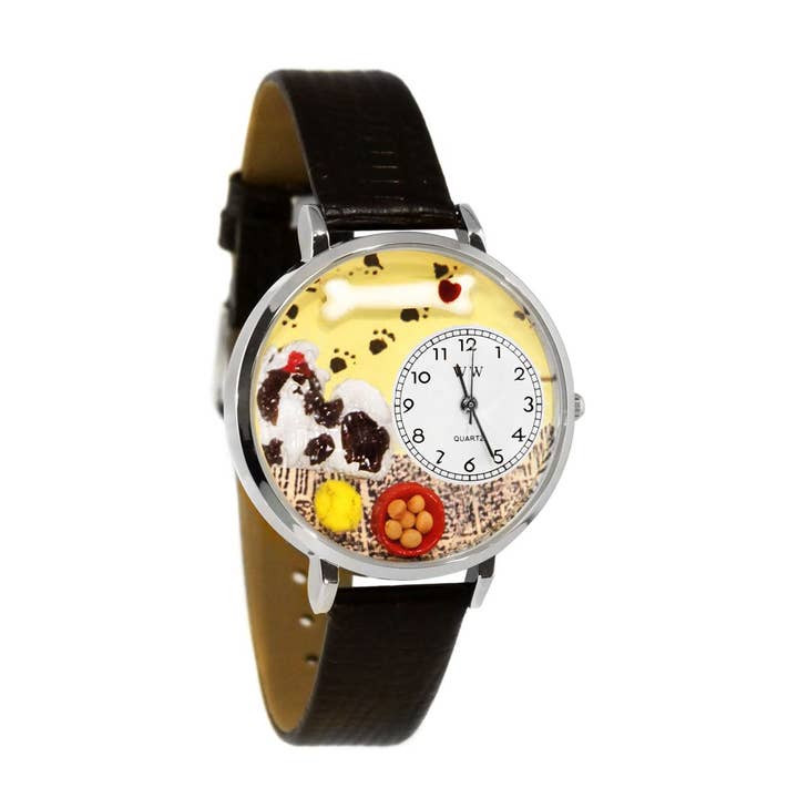 Shih-Tzu 3D Watch Silver Large for wholesale by Whimsical Gifts