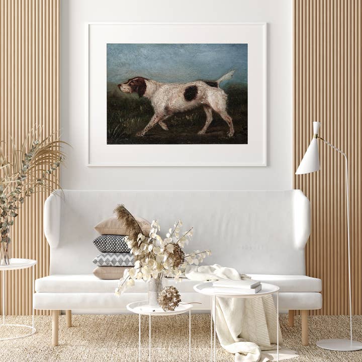 Sugar & Canvas - Wholesale Art Print - Vintage Dog Painting La Gousse Animal Art Print VP1848