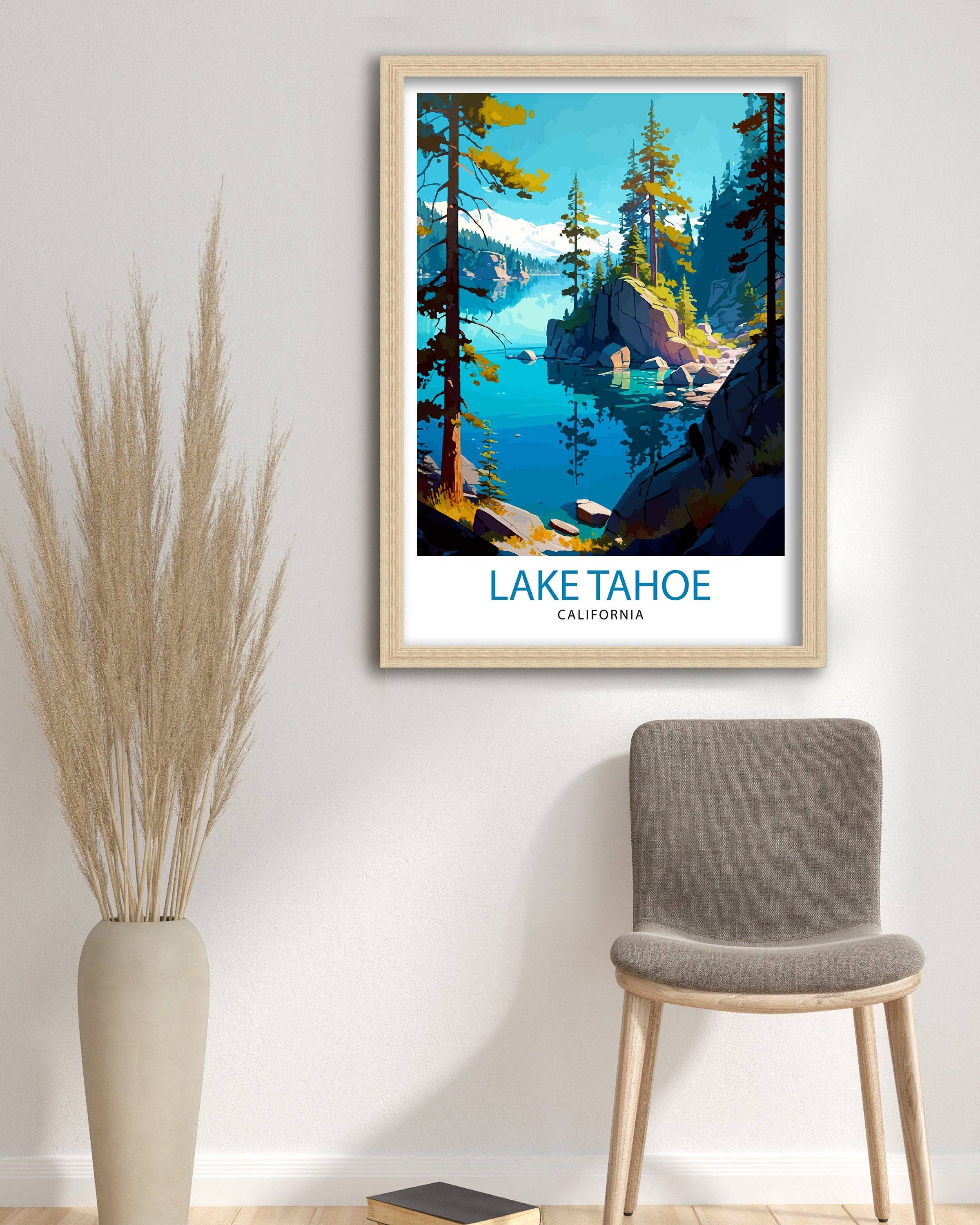 InkNPrintz – wholesale Art print – Lake Tahoe California Travel Poster Lake Tahoe2