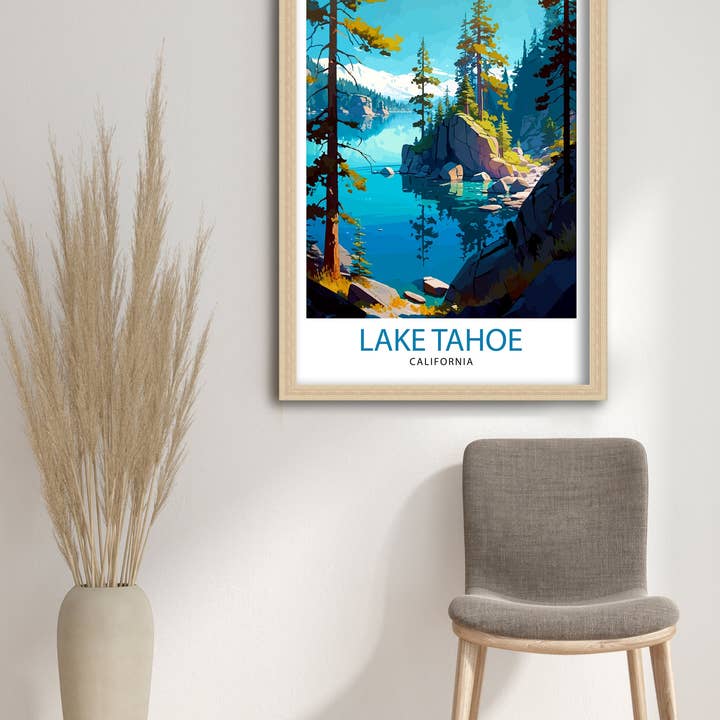 InkNPrintz – wholesale Art print – Lake Tahoe California Travel Poster Lake Tahoe2