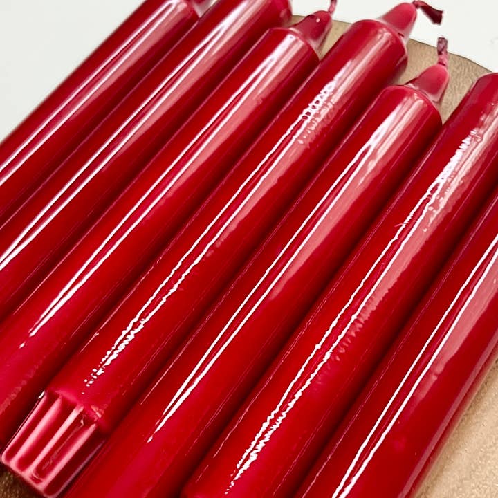 Dot Home Aroma – wholesale Tapered candle/candlestick – Glossy Burgundy Dip Dye Taper Candles Duo