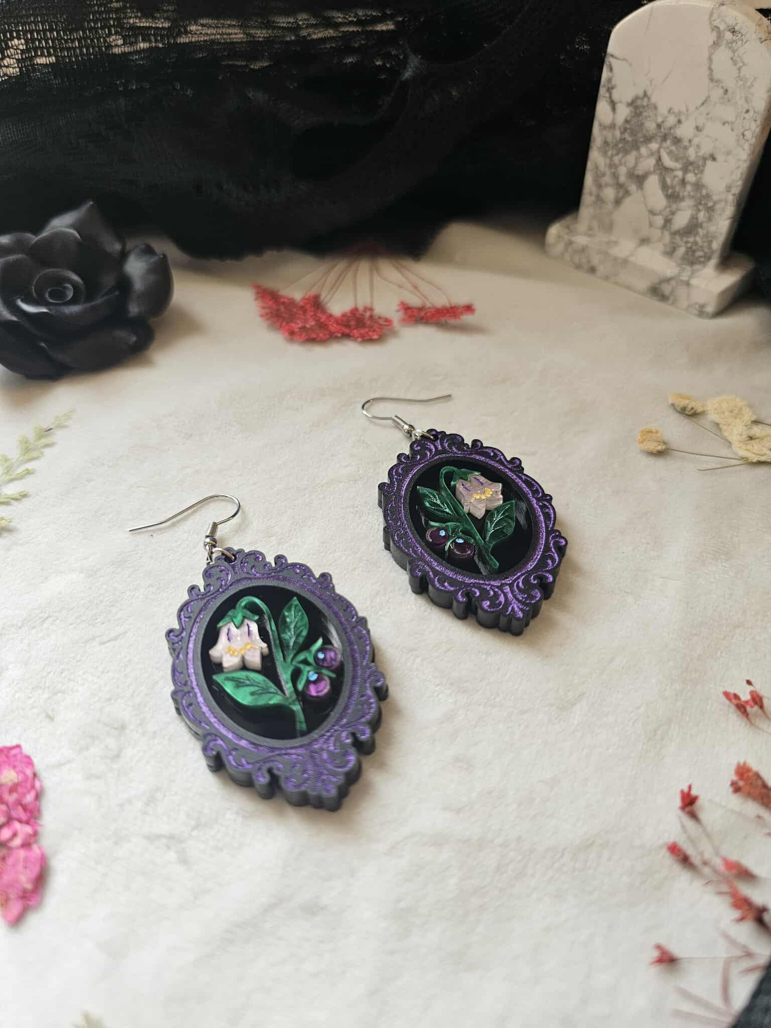 Fallen Pine Studio - Wholesale Dangle Earrings - Framed Nightshade1