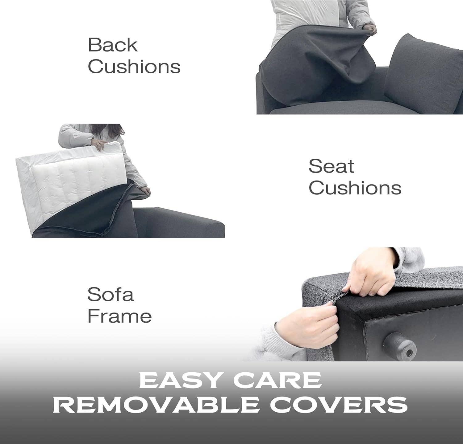 Cream White Linen Oversized Modular Sectional Sofa With Removable Cushion Covers for wholesale on Faire4