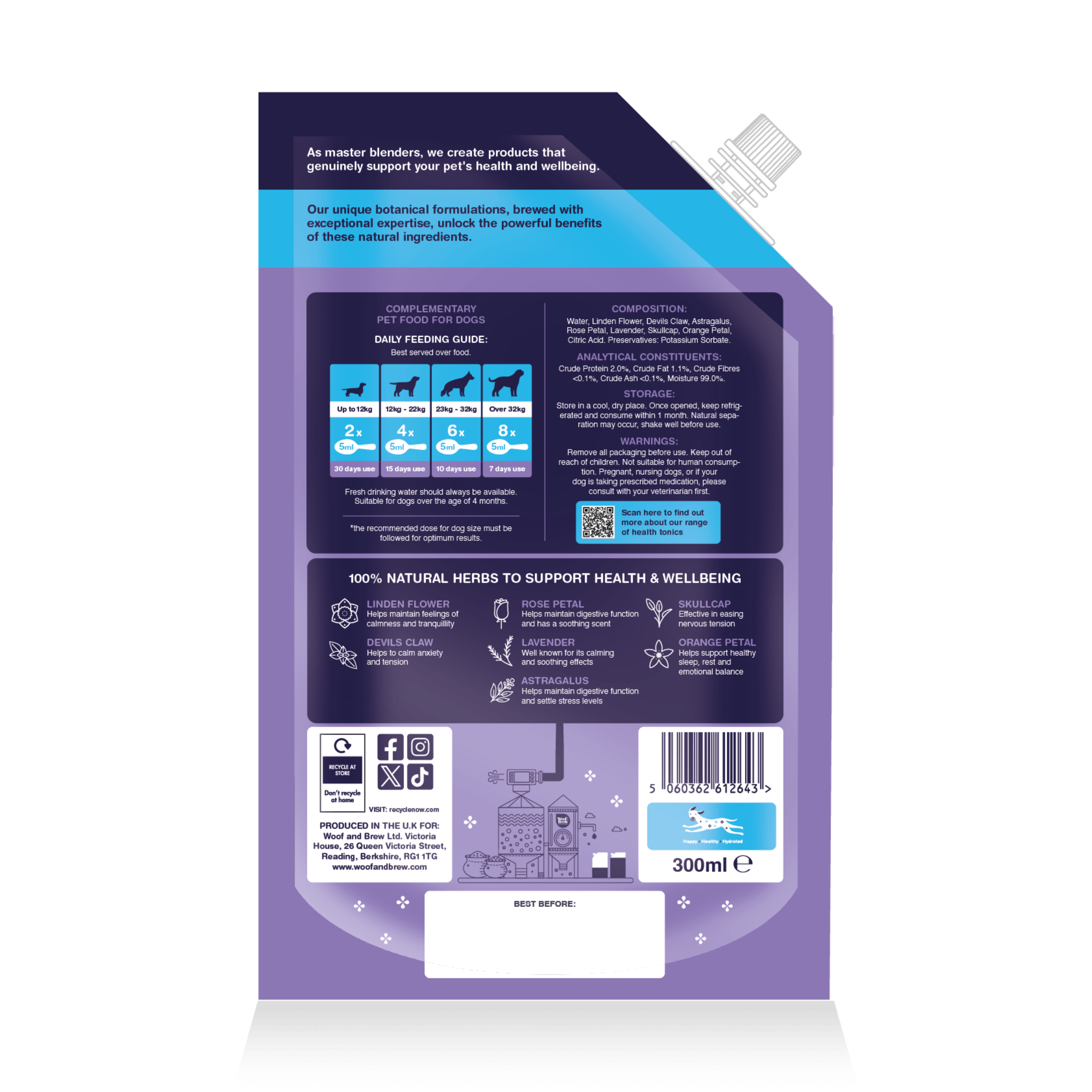 WOOF&BREW LTD – wholesale Pet supplement – Dog – Anxious Hound for Nervous & Stressed Dogs2