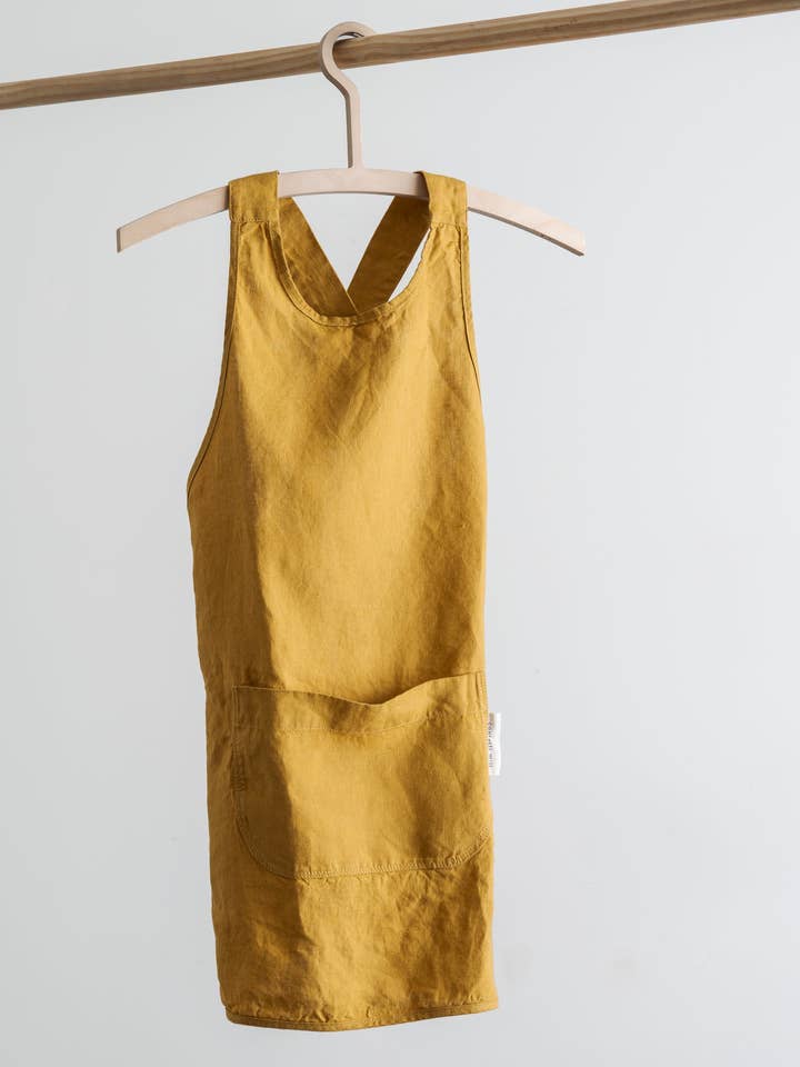 Linen Kids Forklæde - Okker for engroshandel hos confetti mill