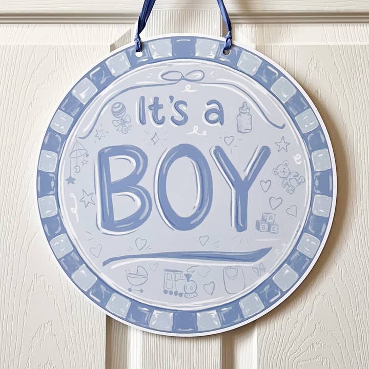 Colgador de Puerta Redondo "Es un Niño" para venta al por mayor de Home Malone