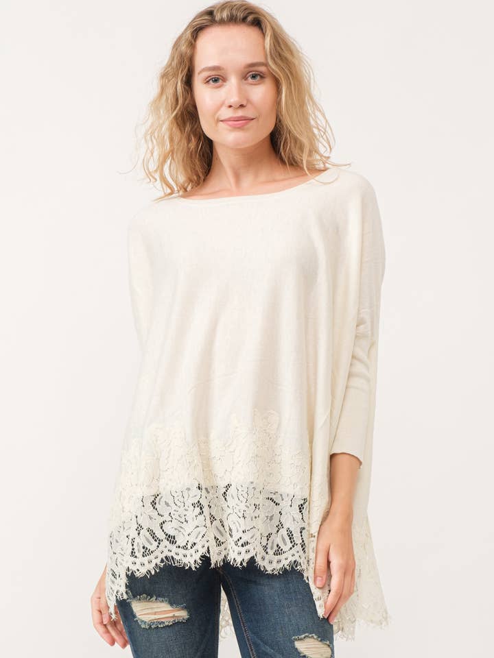 Haut tissé en tricot Alice Lace pour la vente par Raj Trading & Imports (USA) Inc.