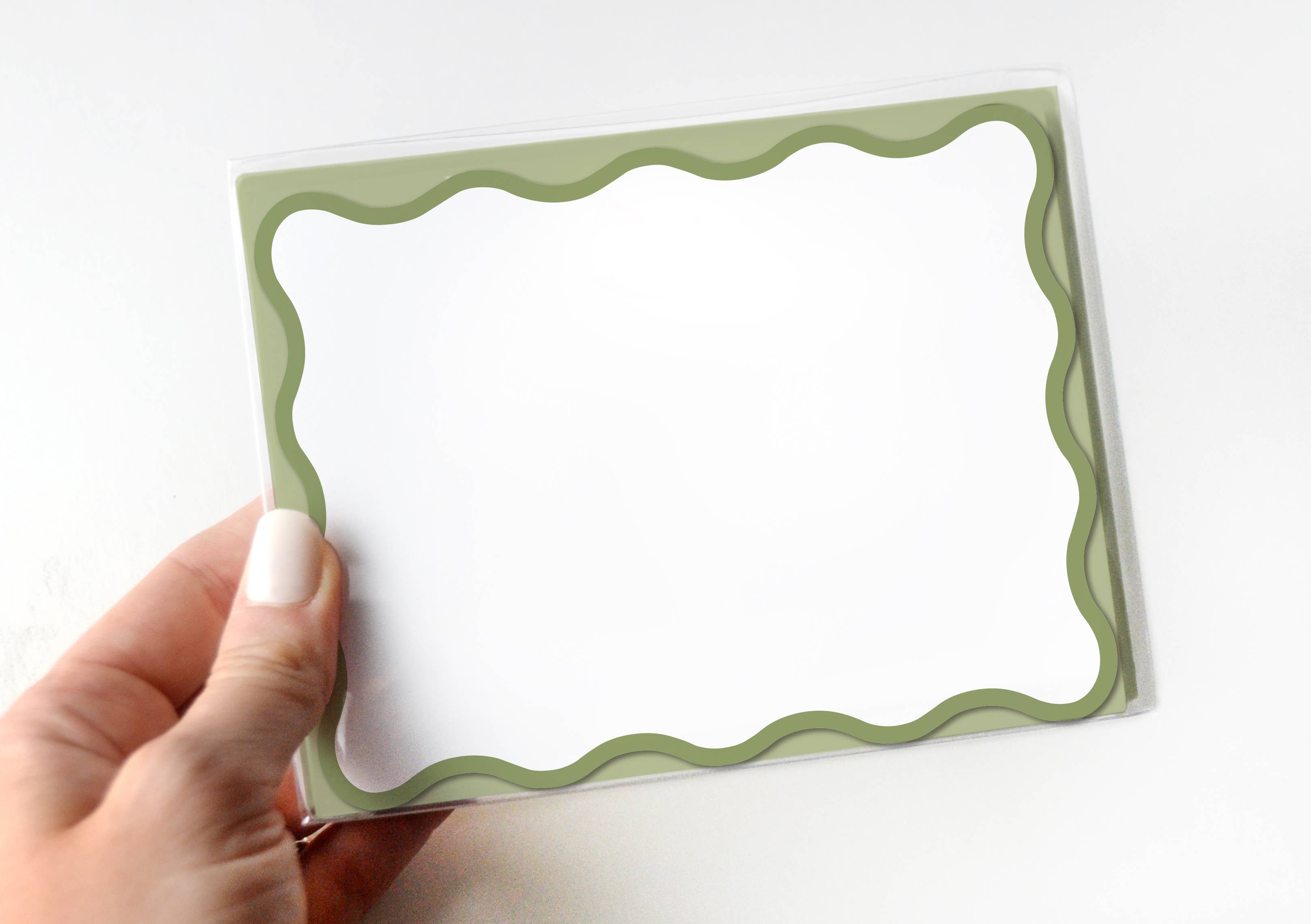 Ellen Davis Creative - Wholesale Stationery/Notecard Set - Wavy Green Notecards | Set of 82