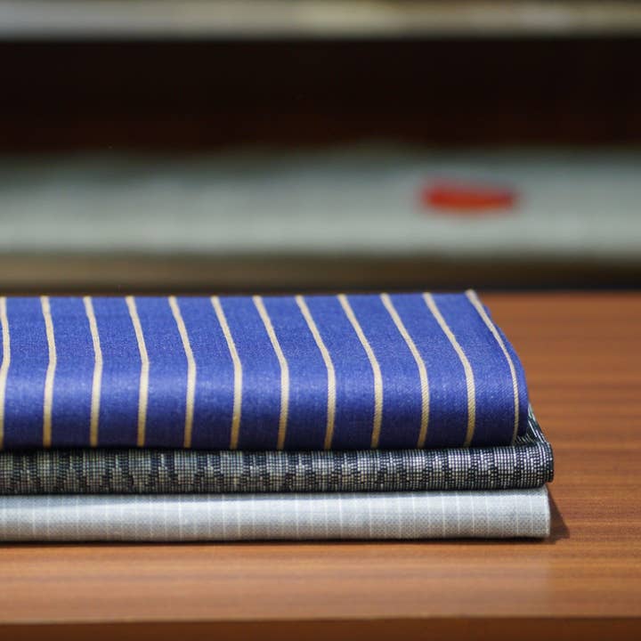Organo Linen - Wholesale Fabric - Striped Linen fabric by the meter or yard