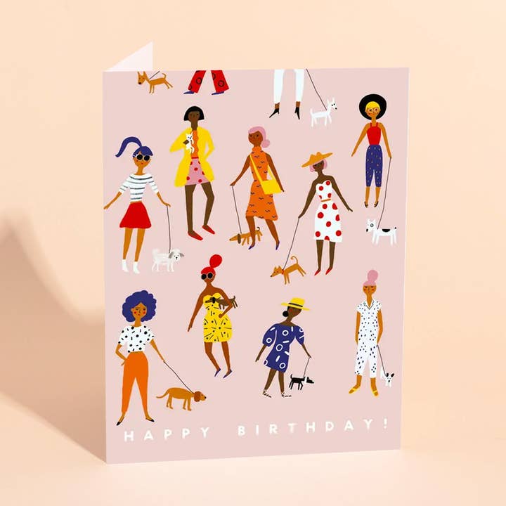 POOCH WALKING - Cartão de aniversário por atacado de Carolyn Suzuki