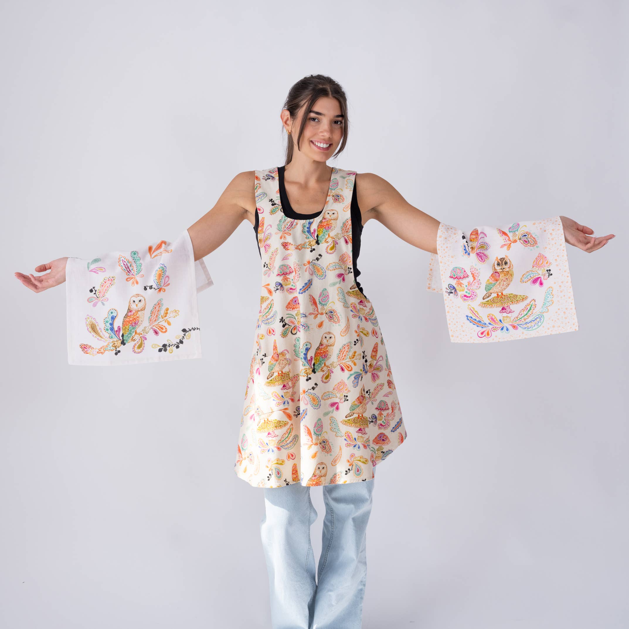 BETSY OLMSTED - Wholesale Tea Towel - Tea Towel- Long Eared Owl2