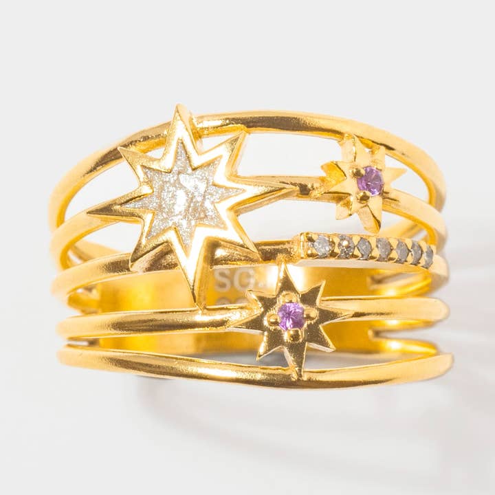 Anillo Nash Stack de Vermeil Dorado para venta al por mayor de Shana Gulati Jewelry