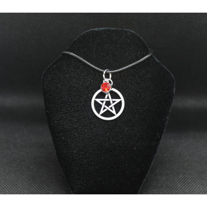 Witchcrafted in MI – wholesale Hänge-/berlockhalsband – Röd Pentacle Pentagram halsband Crystal häxa2