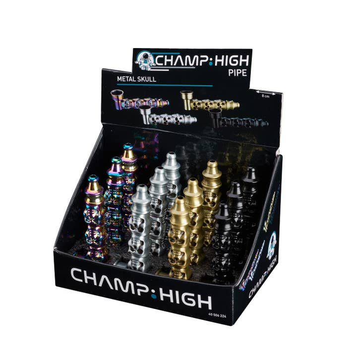 Champ by Polyflame - Wholesale Humidor/Cigar Accessory - 8cm metal skull pipe