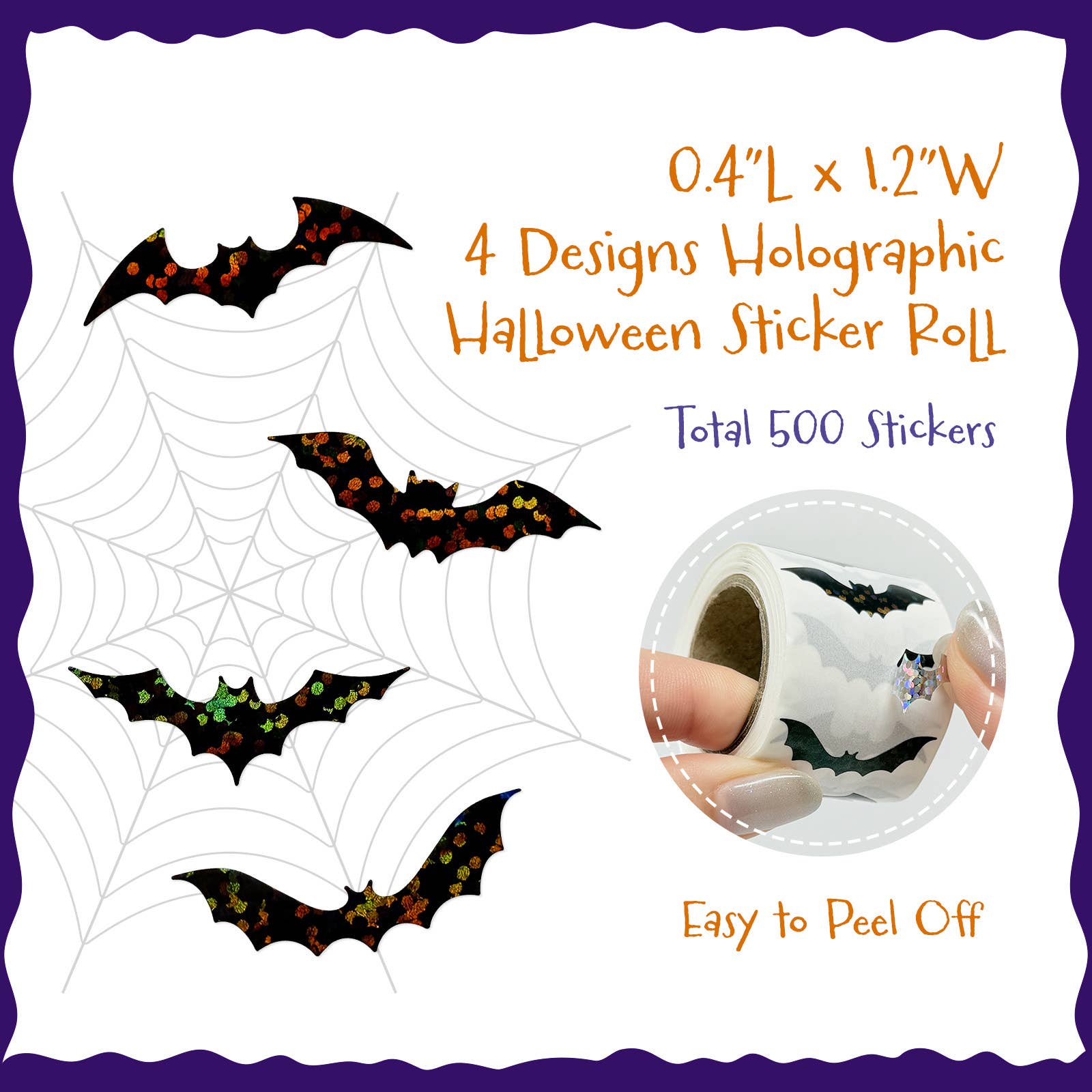 Wrapables.com - Wholesale Sticker - Wrapables Holographic Halloween Sticker Roll 500pcs9