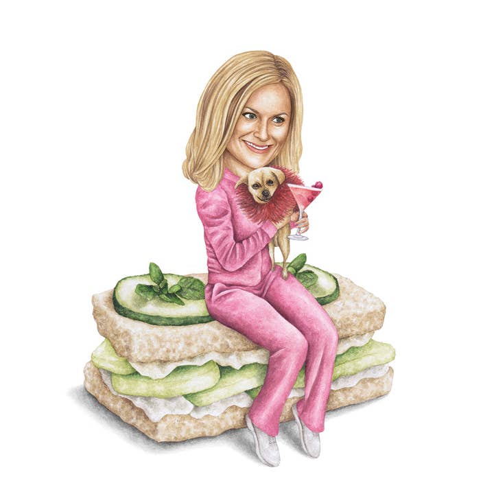 Celebs on Sandwiches - Venta al por mayor Ilustración - Amy Poehler - Mean Girls - Impresión en acuarela