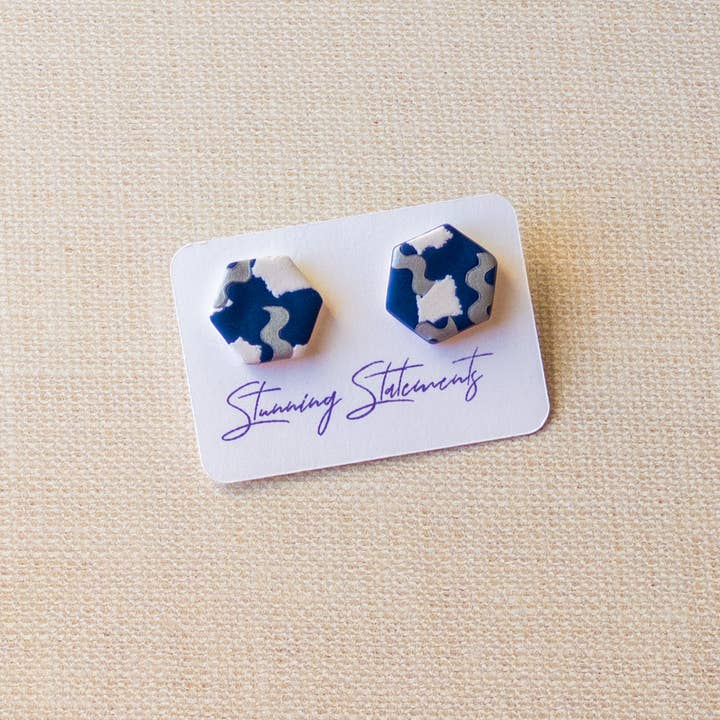 Stunning Statements - Wholesale Stud/Post Earrings - Franki Gameday School Spirit Clay Earrings6