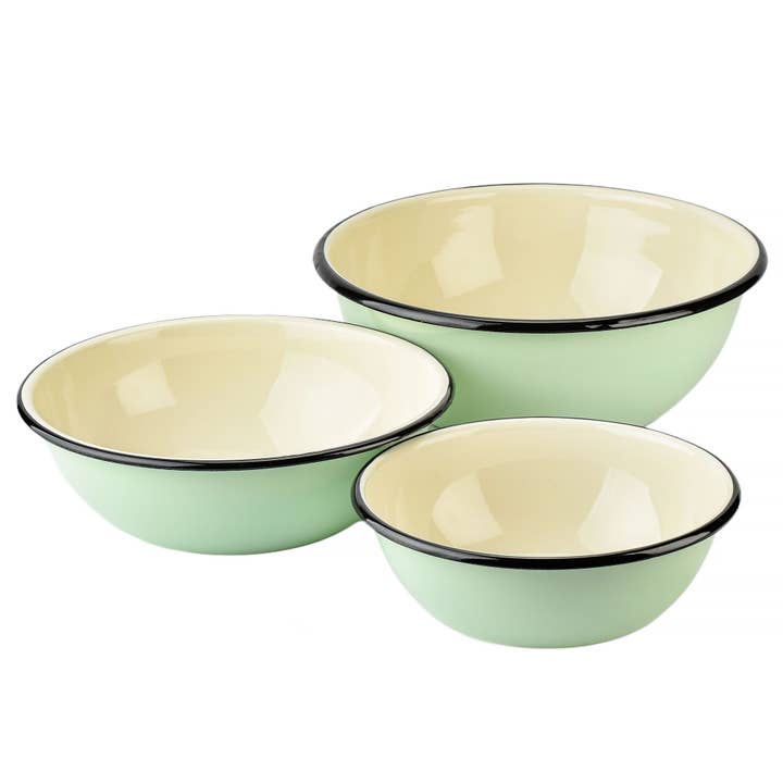 Conjunto de Tigelas de Esmalte Aço Frescura Menta de 3 Peças (1,6+2,7+4,2-qt) por atacado de STP