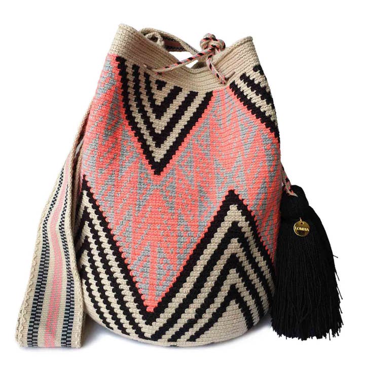 Bolso tribal wayuu más vendido (Ibiris talla L) para venta al por mayor de Lombia + Co.