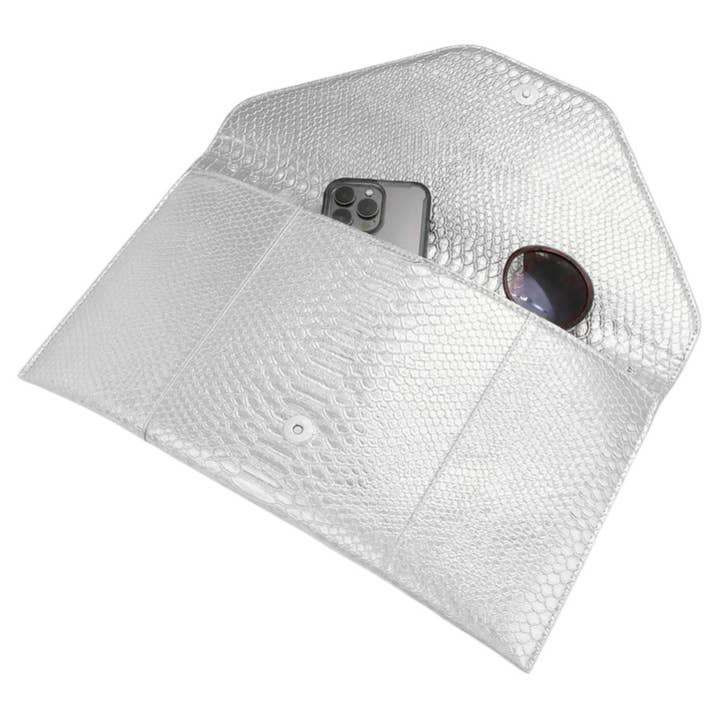Sensibling Corp. - Wholesale Clutch Bag - Women's - Snake Skin Patterned Envelope Clutch / Shoulder Bag2