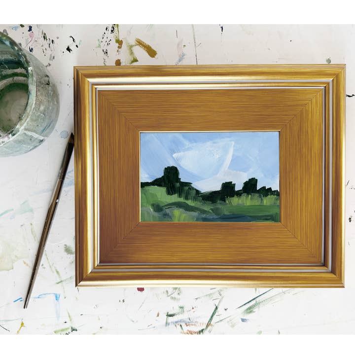 "Pincelada Suelta Abstracta", Pintura Original de Paisaje para venta al por mayor de Green Barn Studio