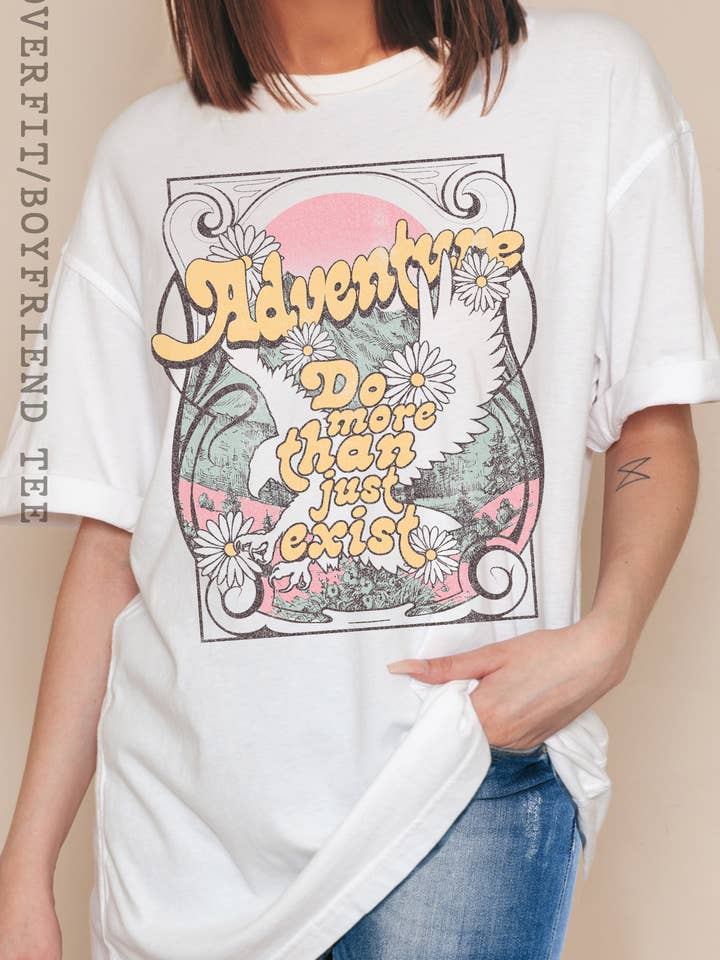 BTJ4706 - ADVENTURE - camiseta sobredimensionada para venta al por mayor de BouTeeQue Closet