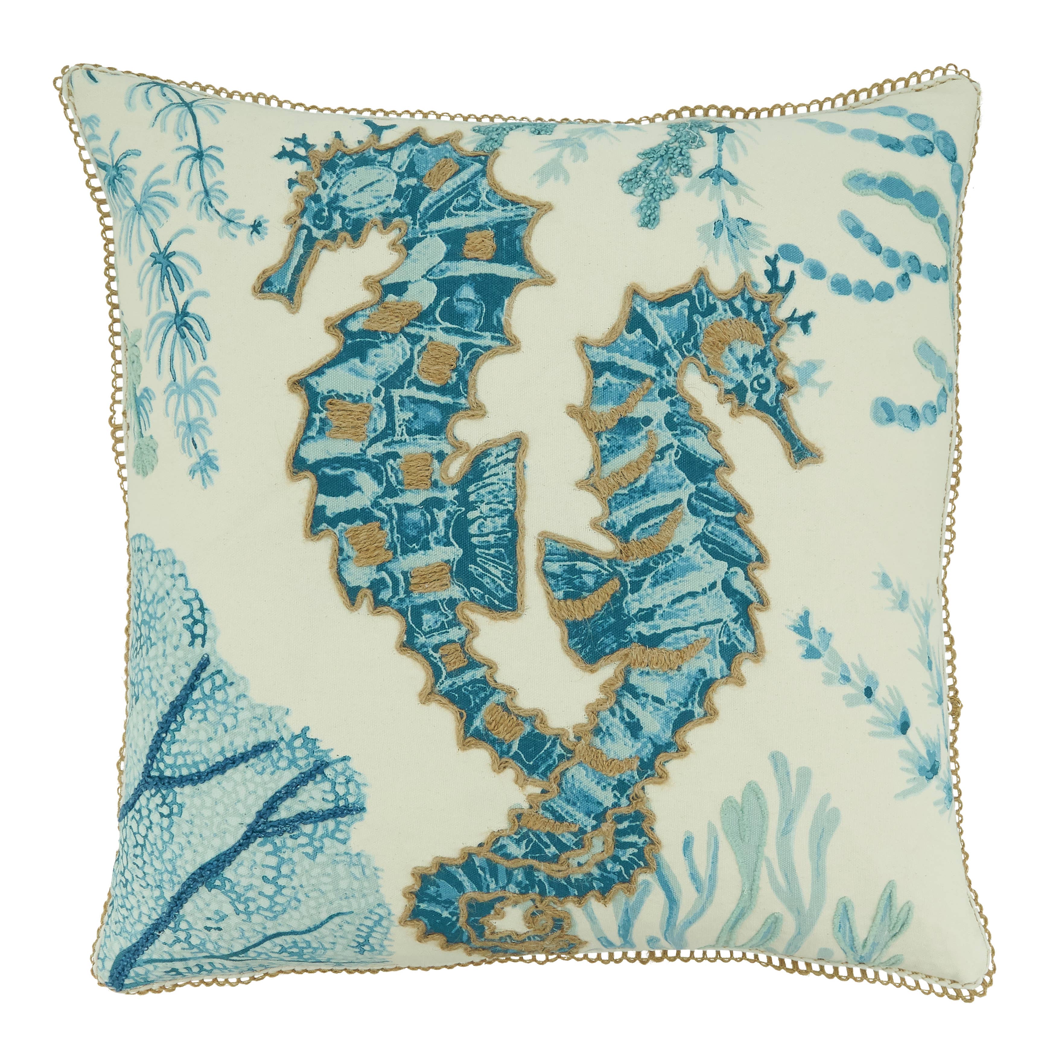Aqua Coussin décoratif Sea Horse en vente sur Faire0