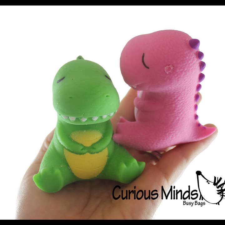 Curious Minds Toys - Wholesale Knijpbal - Kinderen en baby - 1 zachte crèmekleurige stressbal met dinosaurus gevuld met honden - Squishy Gooe4