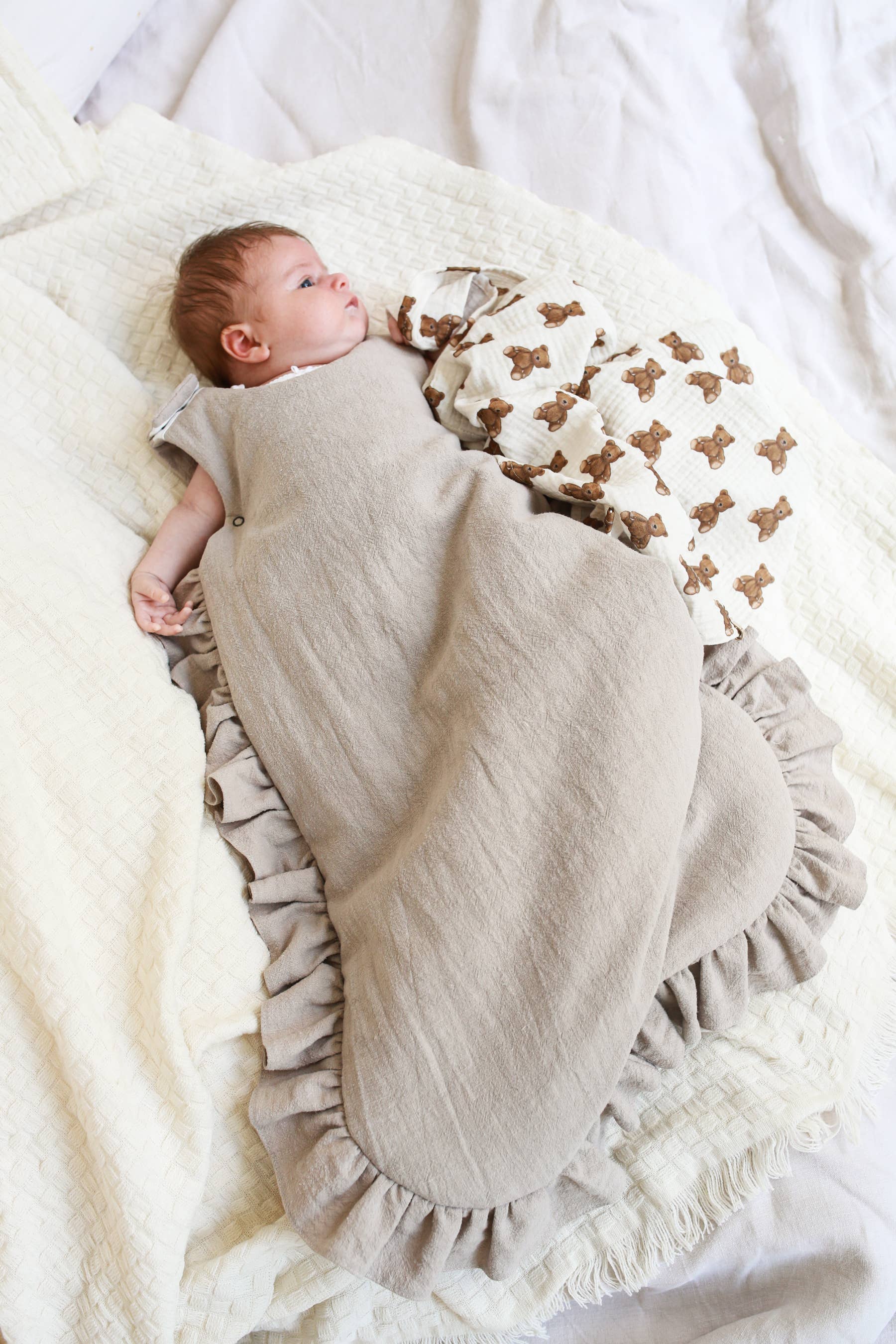 Babyly - Wholesale Sleepsack - Baby - linen baby sleeping bag frills -2 colors / 1, 1.5, 2.5 TOG8