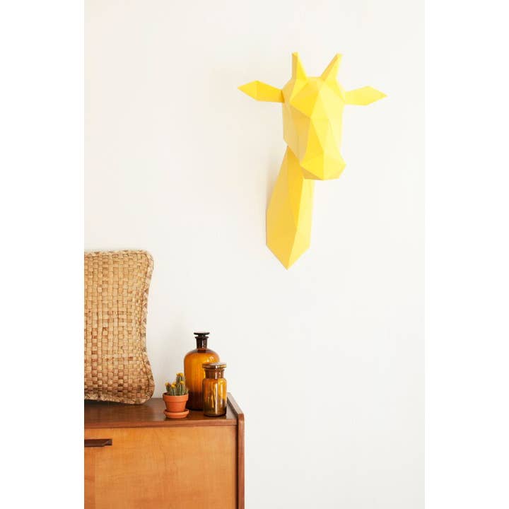 Assembli – wholesale Dimensionell/3D-väggkonst – Giraffväggtrofé i pappersark - DIY-kit2