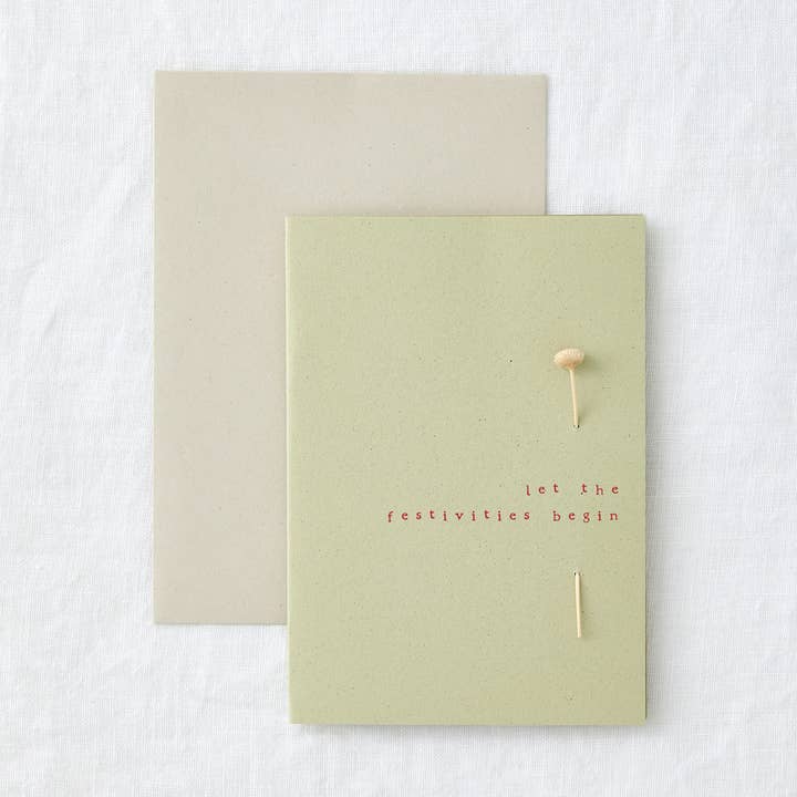 Festivities Minimal Christmas Card Festive Botanical Card for wholesale by Made by Shannon
