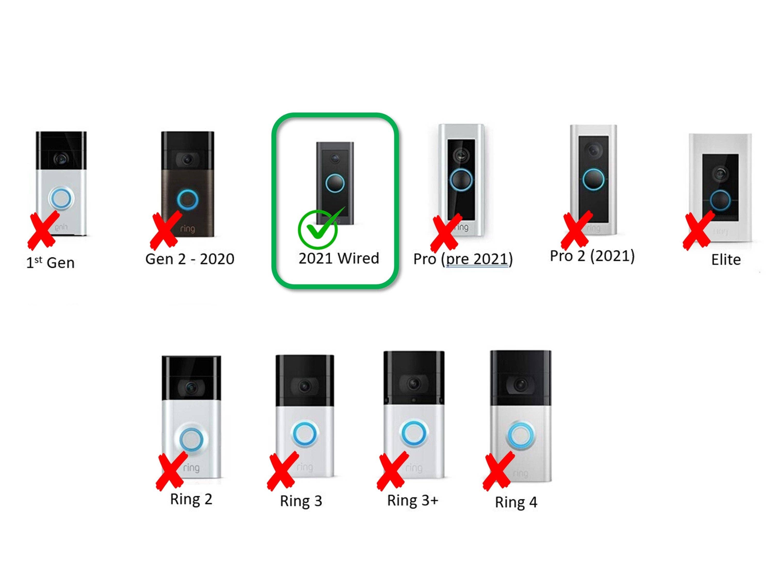 Clever Contraptions - Vente Affichette de porte - Support d'angle pour sonnette Ring Wired 2021 | Pour la Ring Doorbell 2021 Wired2