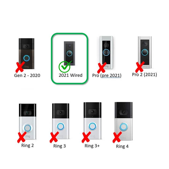 Clever Contraptions - Vente Affichette de porte - Support d'angle pour sonnette Ring Wired 2021 | Pour la Ring Doorbell 2021 Wired2