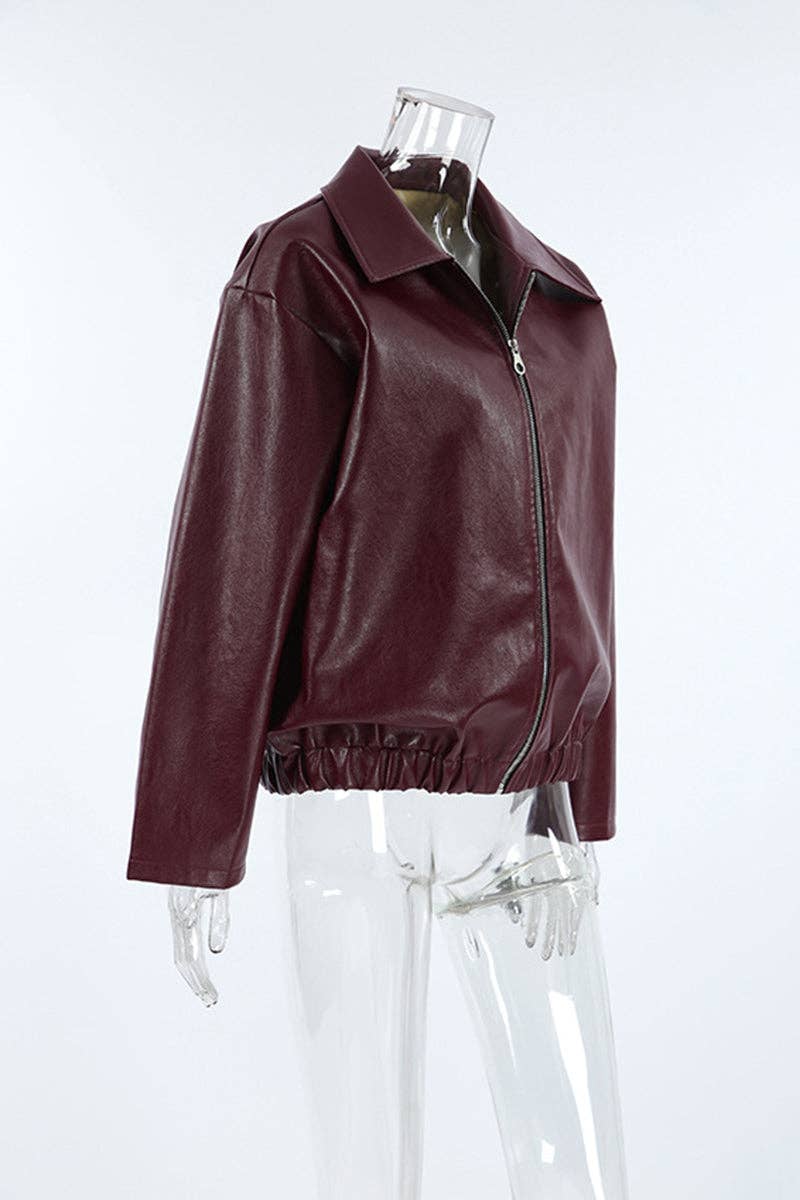 Mccolin – Großhandel Lederjacke – Damen – Reißverschluss-Front Kurz geschnittene Kunstlederjacke6