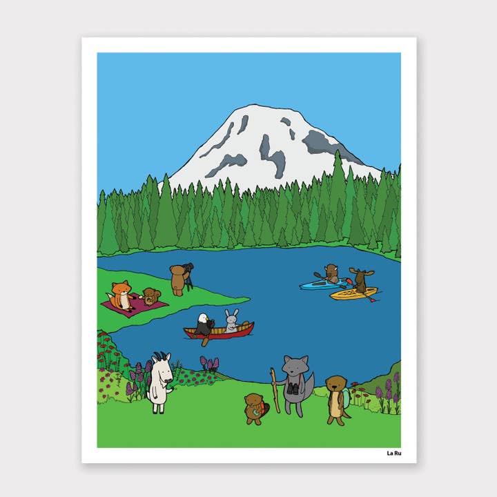 Mt. Rainier Print for wholesale by La Ru