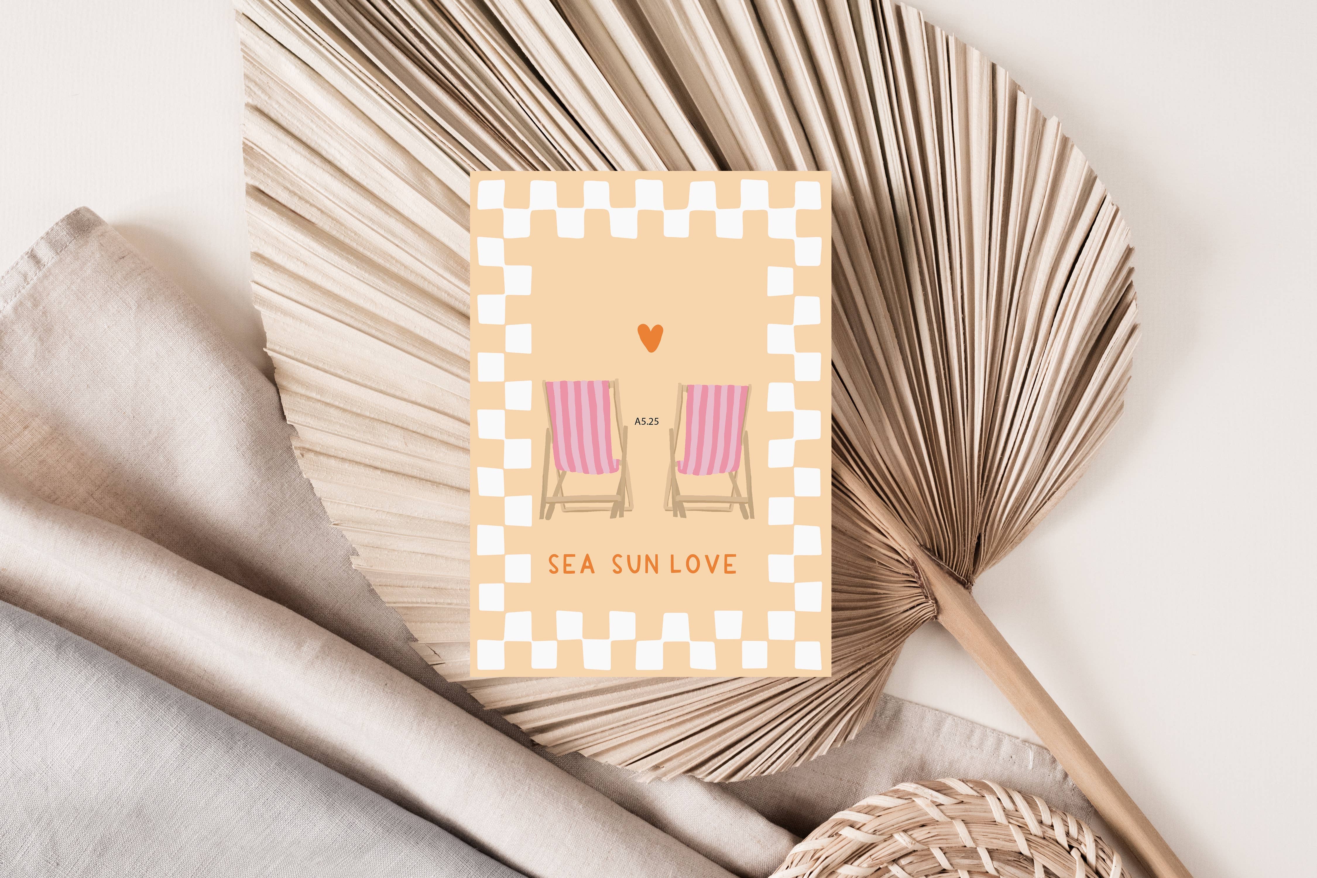 Streepjes Designs - Wholesale Poster - Sea Sun Love | Poster A5 '25