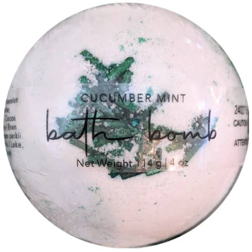 Cucumber Mint Bath Bomb for wholesale by Green Grapefruit Soaps