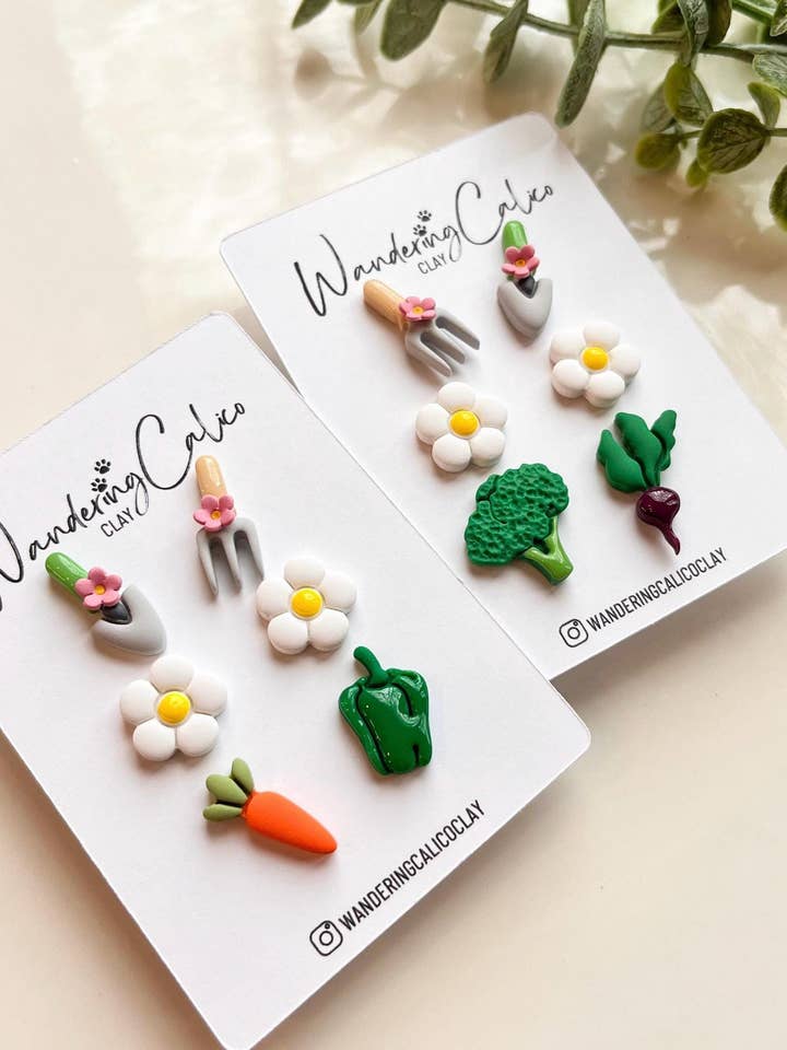 Brincos de Argila de Jardinagem Primaveril para Amantes de Plantas por atacado de WanderingCalicoClay
