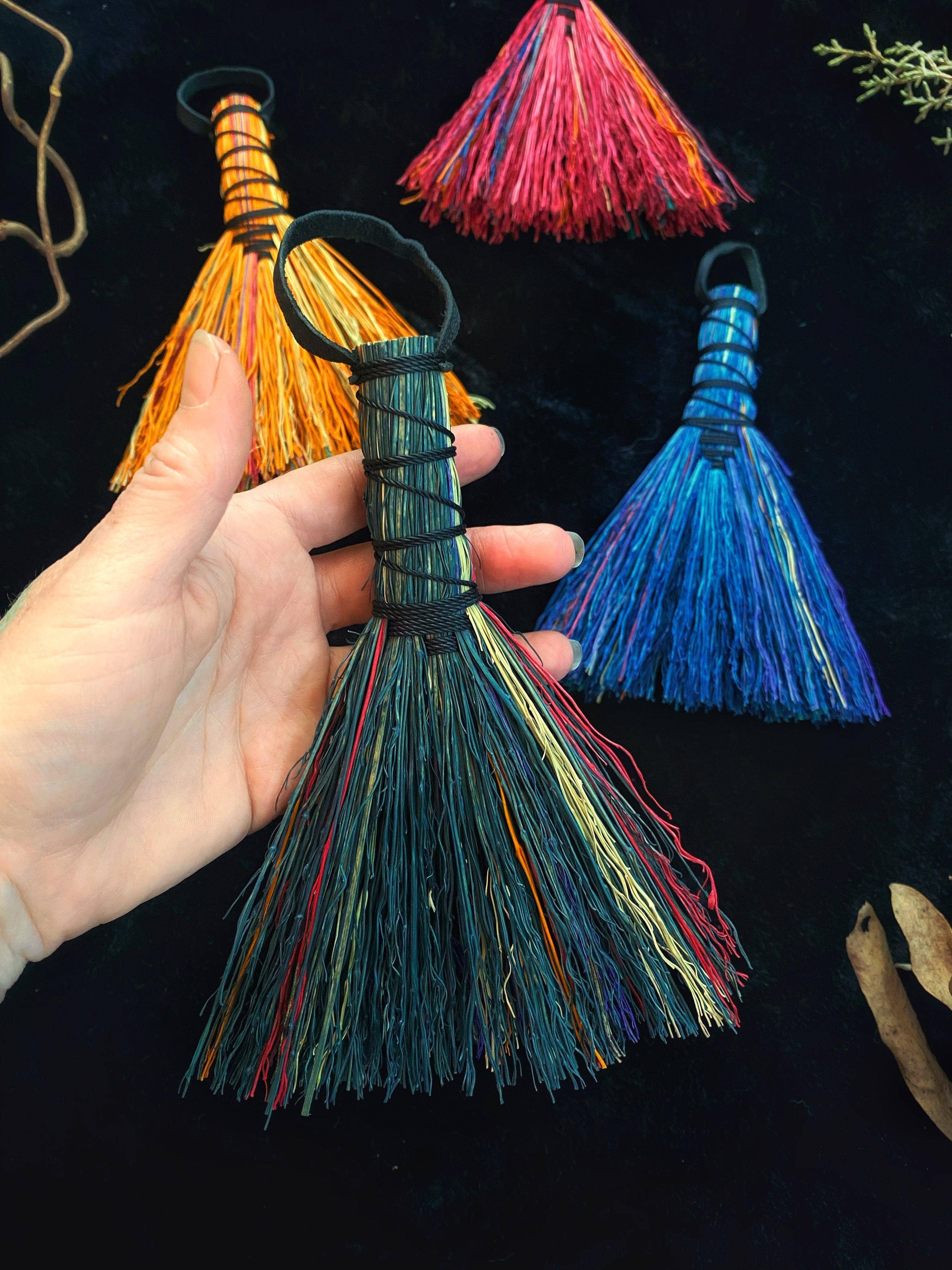 Keven Craft Rituals LLC - Wholesale Meditation Supplies - Hand Dyed Altar Brooms - 5 -6” Broomcorn0