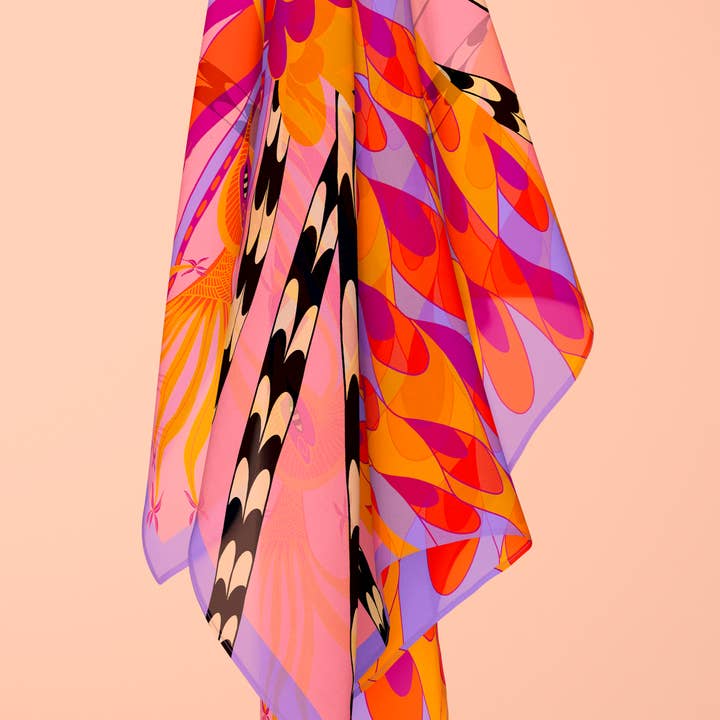 Creature Marseille - Wholesale Scarf - Women's - Enchanter - Rose - The Square 70 in silk and cotton3