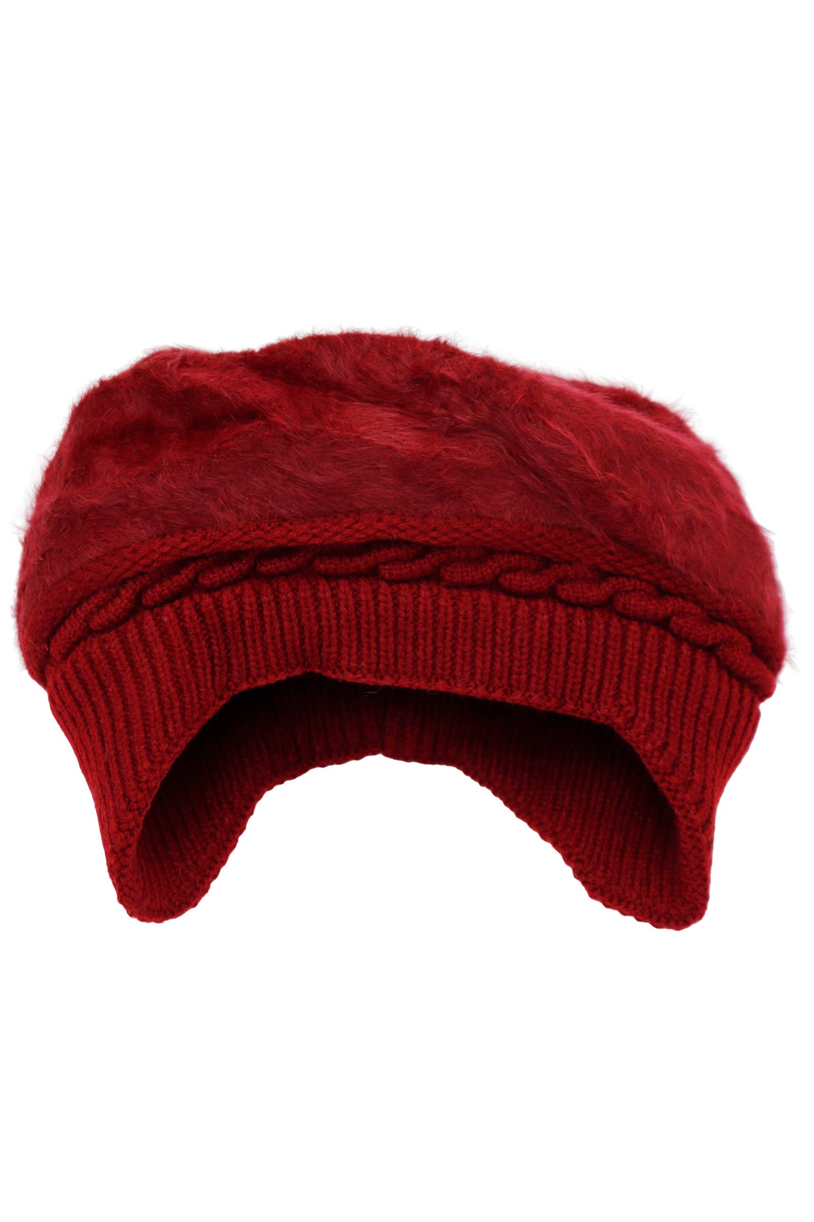 Cap Zone – wholesale Newsboy/Schoolboy Hat - Dam – Vegan Angora pälskabel stickad öronklaffmössa7