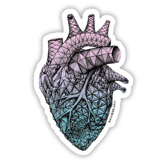 Point 506 – wholesale Sticker – Tessellated Heart Sticker0
