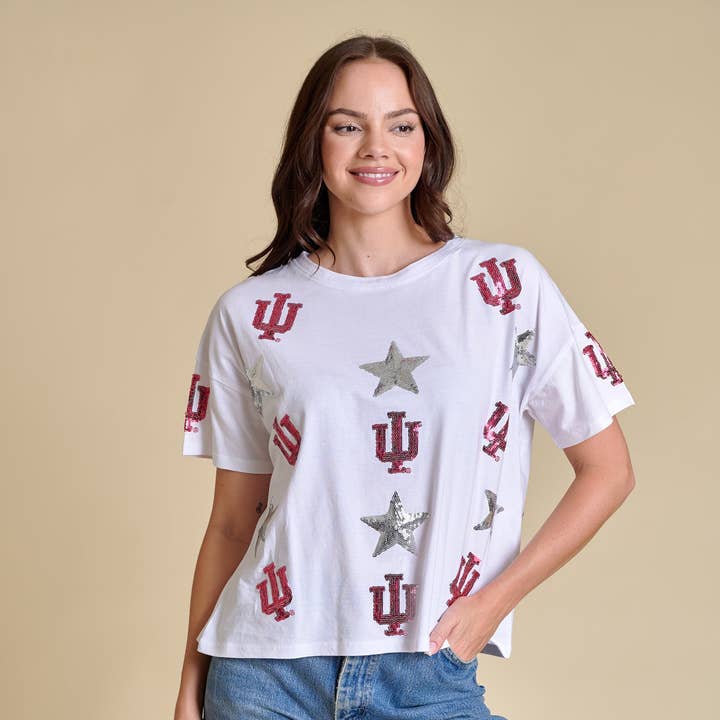 Das All Over Pailletten Boxy Tee | Indiana für den Großhandel von Stewart Simmons