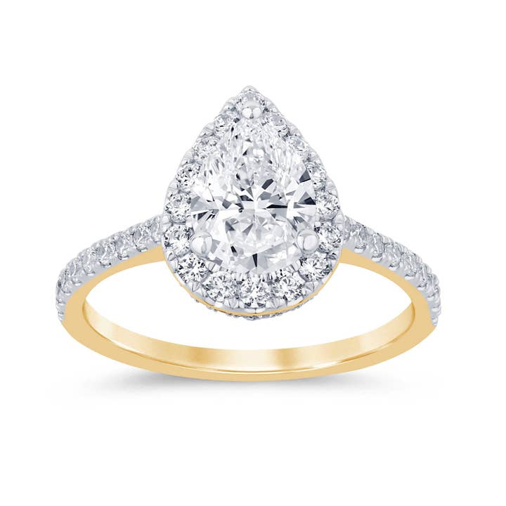 1.63 CTW Pear Cut Vs Lab Grown Diamond Ring in 14 Kt Gold for wholesale by White Rock