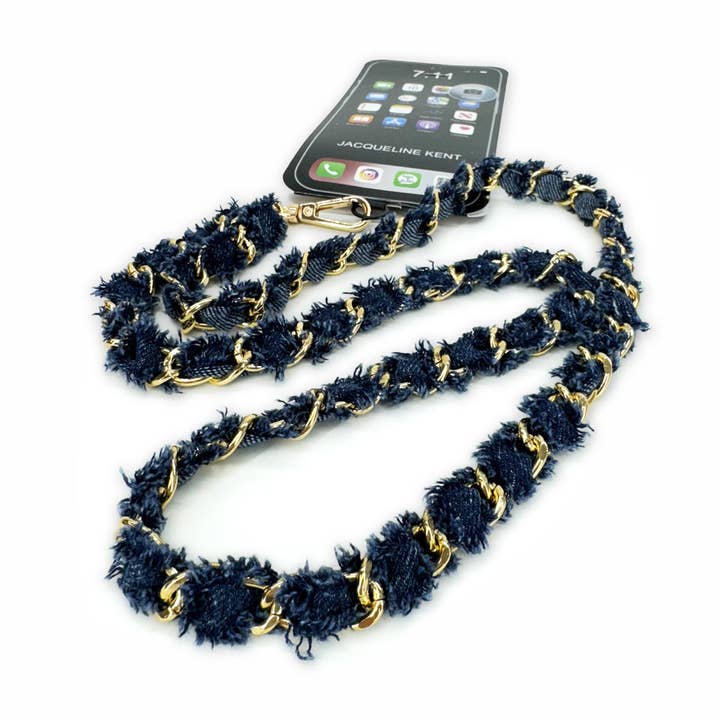LUX LONG PHONE LANYARD NAVY for wholesale by Jacqueline Kent