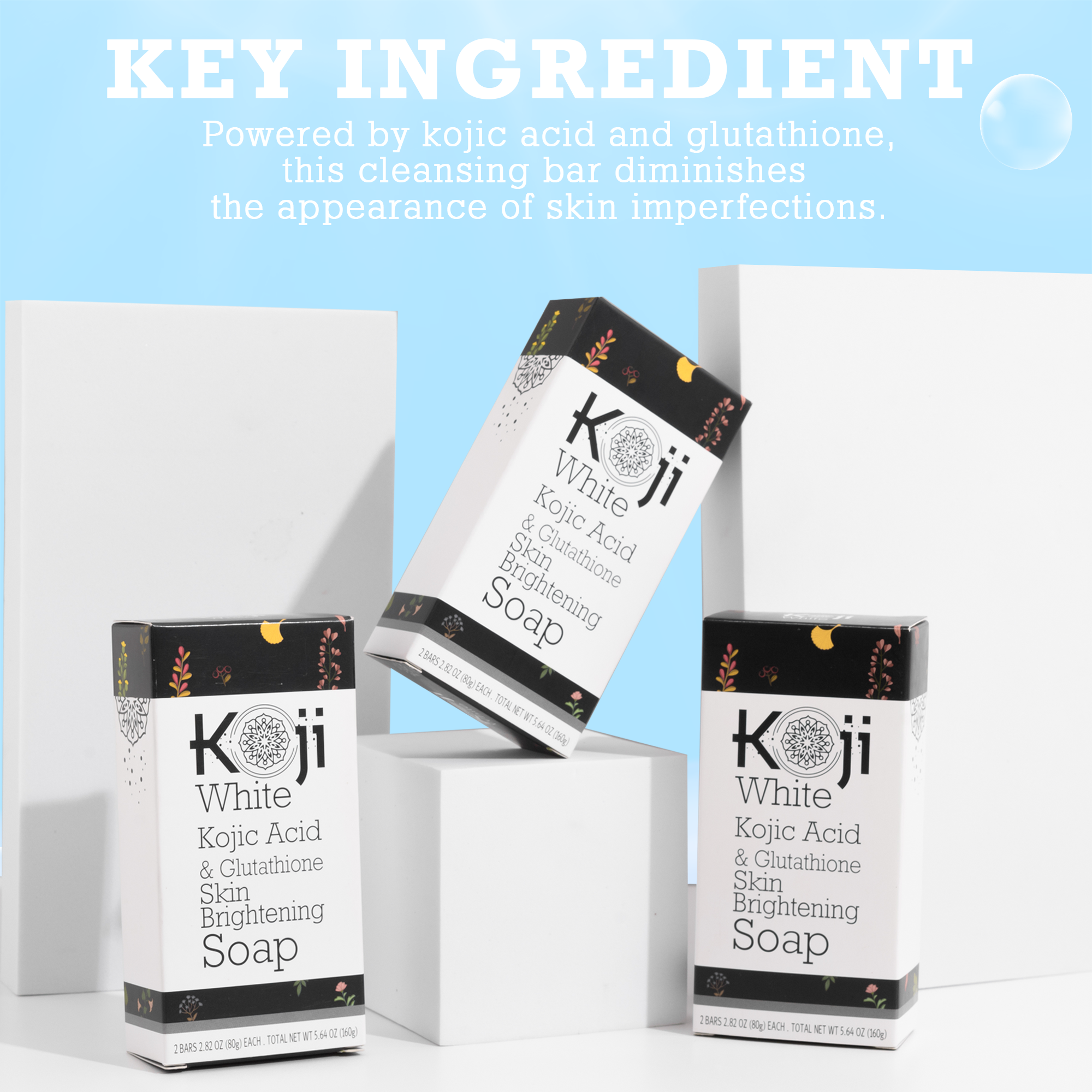 Koji White - Wholesale Bar Soap - Kojic Acid & Glutathione Skin Brightening Soap (2 Bars)4