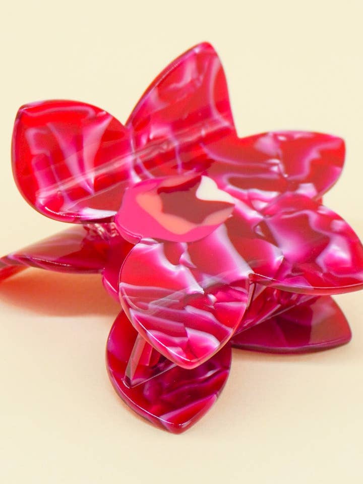 Orchid Hair-Claw in Fuscia for wholesale by Paulina Otero