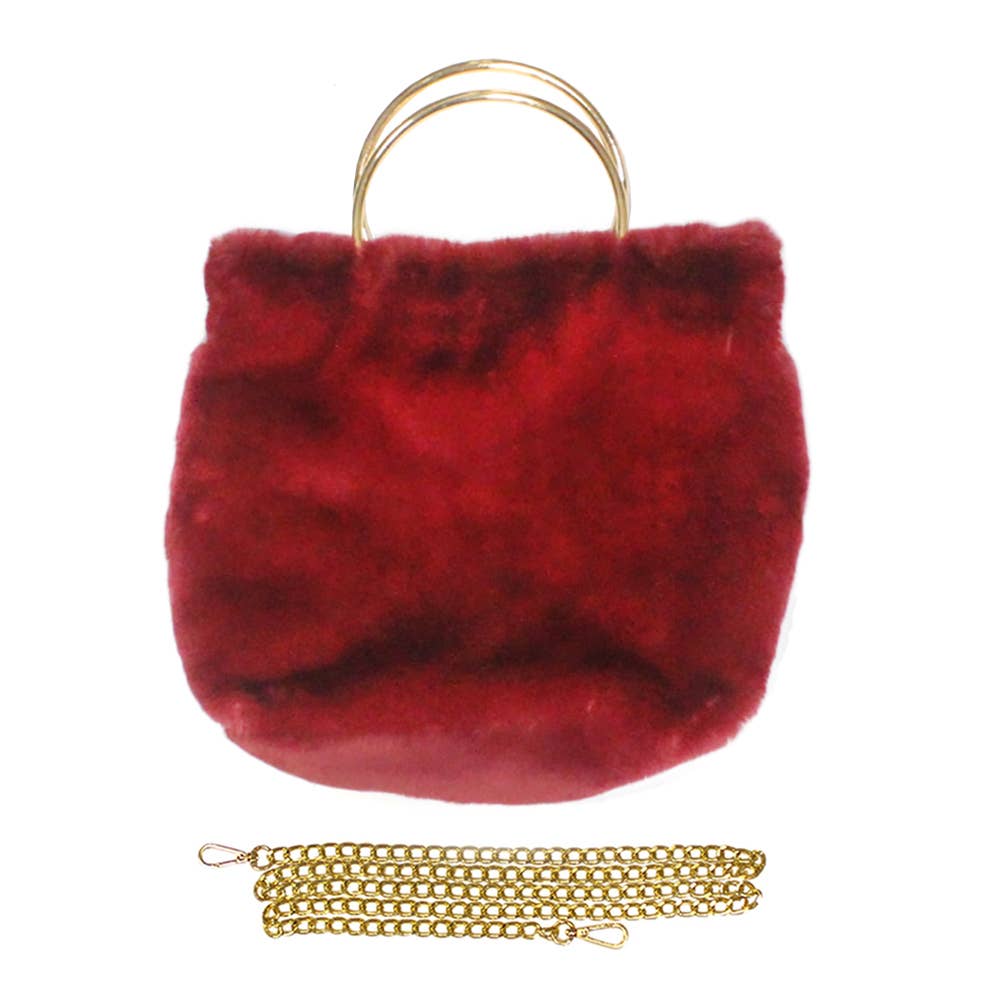 Sensibling Corp. - Wholesale Tote Bag - Women's - Solid Faux Fur Tote / Crossbody Bag10