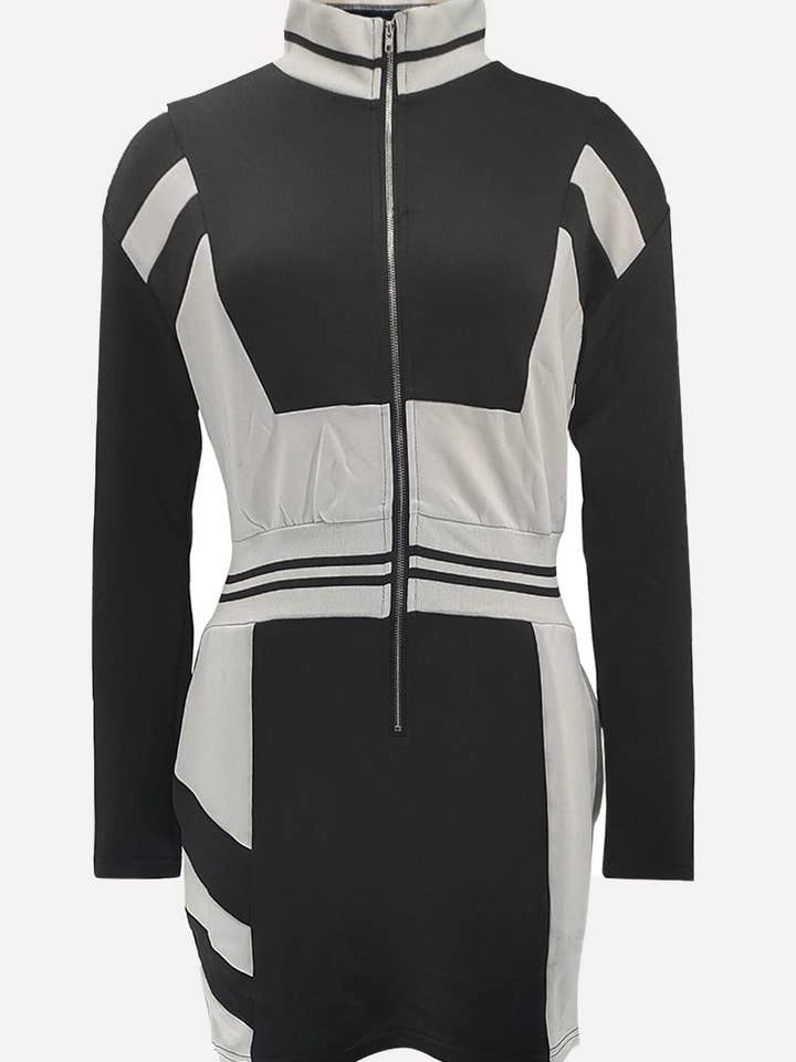 Black WOMEN FASHION LONG SLEEVE MIDI DRESS for wholesale on Faire3