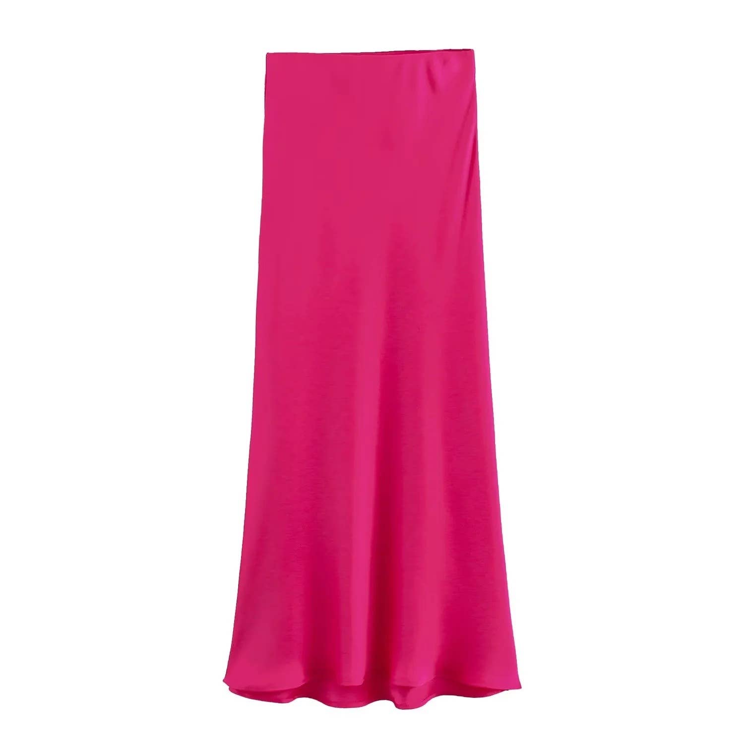 HIDDENBRAND - Wholesale Skirt - Women's - Office satin midi skirt 27 colors6